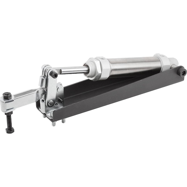 Pneumatic Clamp Horizontal, Form:A, Steel, Comp:Steel F1=1600